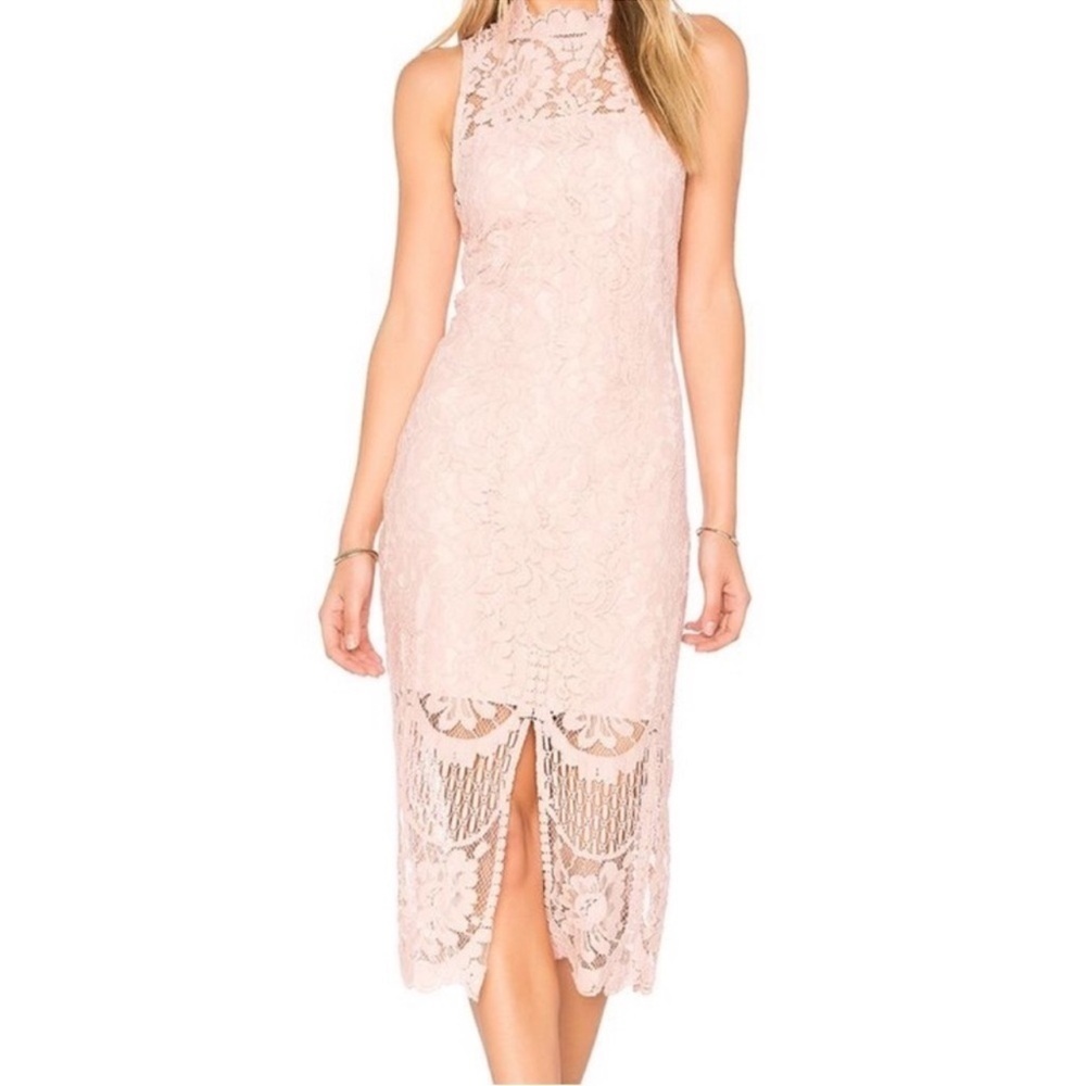 Yumi Kim Blush Pink Floral Lace Get Lucky Dress